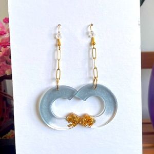 Blue and Gold Dangling Earings